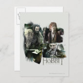 THORIN OAKENSHIELD™, BILBO BAGGINS™ & Gandalf Art Postkarte (Vorne/Hinten)