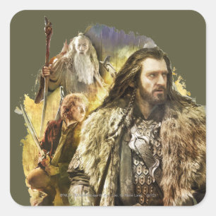THORIN OAKENSHIELD™, BILBO BAGGINS™, Gandalf Quadratischer Aufkleber