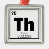 Thorium Chemielementsymbol Silbernes Ornament (Vorne)