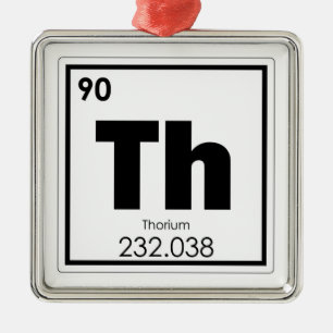 Thorium Chemielementsymbol Silbernes Ornament