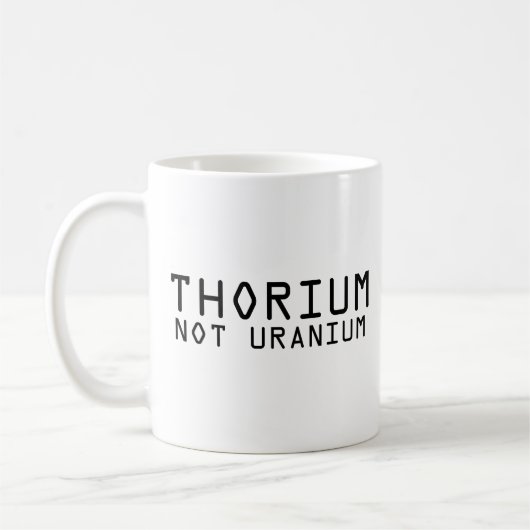 Thorium nicht Uran Kaffeetasse (Links)