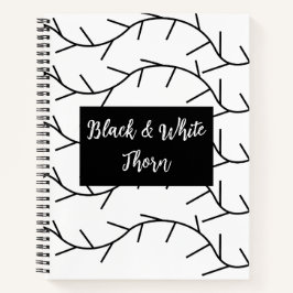 Thorn Black and White Thorn Notizblock