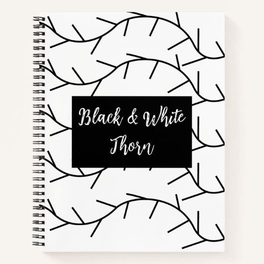 Thorn Black and White Thorn Notizblock (Vorderseite)