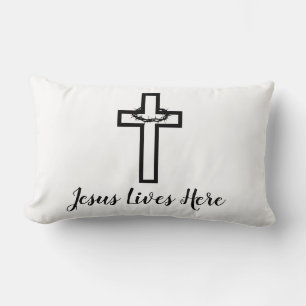 Thorn Cross Jesus lebt hier Wirbel Lendenkissen