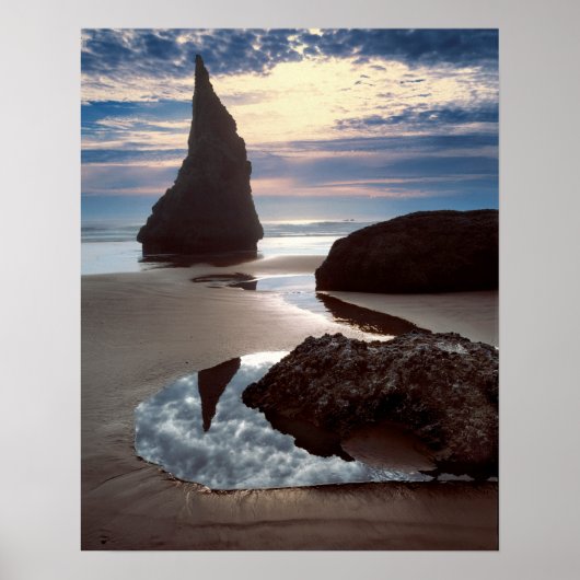 Thorn-Shaped seastack | Face Rock Wayside, OR Poster (Vorne)
