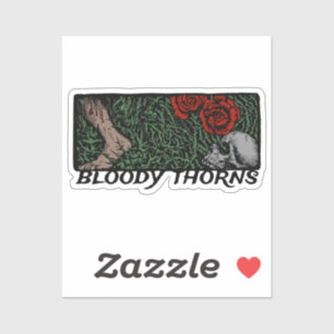 Thorns Skull Rose fühlen mittelalterlich farbene B Aufkleber