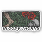 Thorns Skull Rose fühlen mittelalterlich farbene B Aufkleber (Vorderseite)