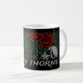 Thorns Skull Rose fühlen mittelalterlich farbene B Kaffeetasse (VorderseiteRechts)