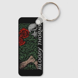 Thorns Skull Rose fühlen mittelalterlich farbene B Schlüsselanhänger