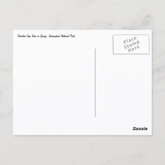 Thornton Gap View im Frühjahr Postkarte (Rückseite)
