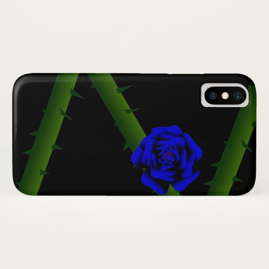 Thorny Blue Rose Case-Mate iPhone Hülle (Rückseite (Horizontal))