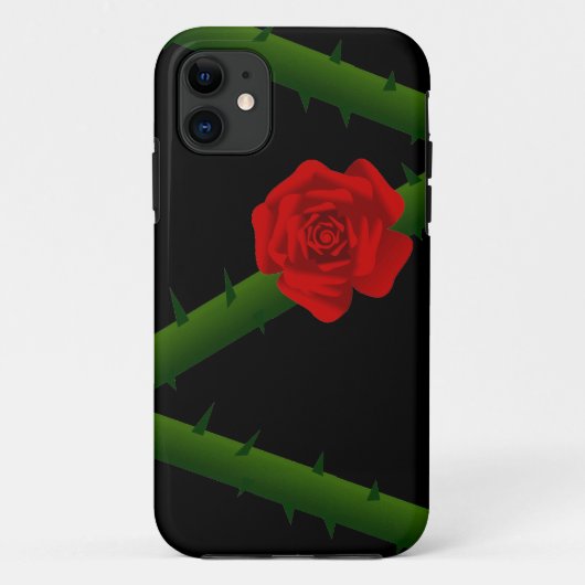 Thorny Rote Rose Case-Mate iPhone Hülle (Rückseite)