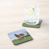 Thoroughbred-Fohlen stehend im Gras Untersetzer (Rechte Seite)