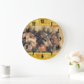 Thoroughbred horses running in a field große wanduhr (Zuhause)