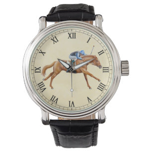 Thoroughbred-laufendes Pferdereiteruhr Armbanduhr