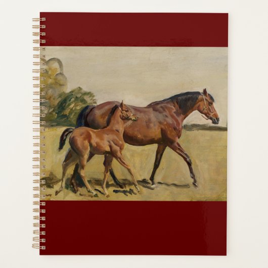 Thoroughbred Mare and Foal Munnings Planner Planer (Vorderseite)