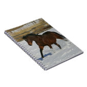 Thoroughbred-Pferd, das in den Schnee läuft Notizblock (Rechte Seite)
