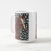 Thoroughbred-Pferd mit Blasen-Kunst Kaffeetasse (Vorderseite Links)