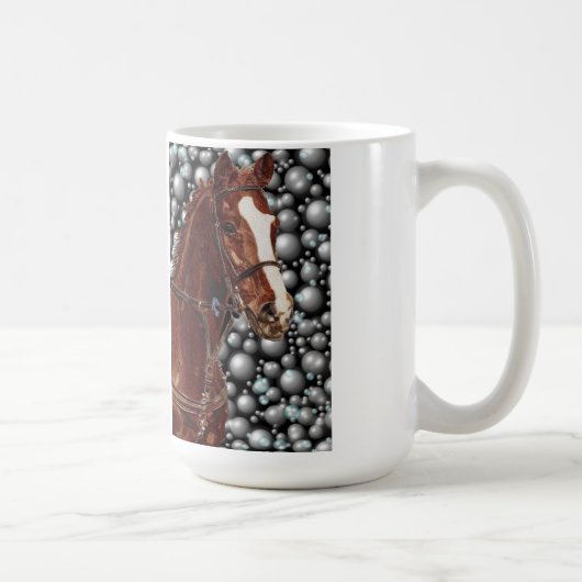 Thoroughbred-Pferd mit Blasen-Kunst Kaffeetasse (Rechts)