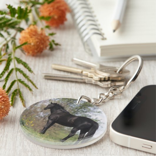 Thoroughbred-Pferd stehend Schlüsselanhänger (Vorderseite rechts)