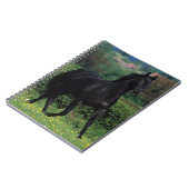 Thoroughbred-Pferde auf dem Blumen-Gebiet Notizblock (Linke Seite)