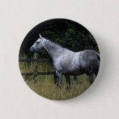 Thoroughbred-Pferdebereitstehender Zaun Button (Vorderseite)