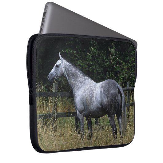 Thoroughbred-Pferdebereitstehender Zaun Laptopschutzhülle (Vorne Rechts)