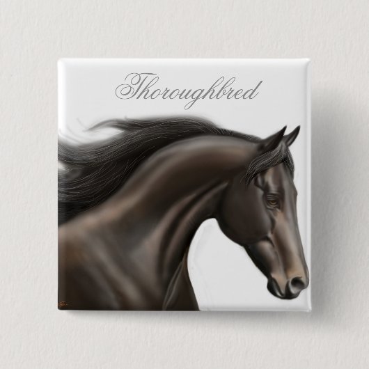 Thoroughbred-PferdeButton Button (Vorderseite)