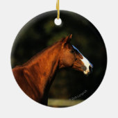 Thoroughbred-PferdeHeadshot Keramik Ornament (Hinten)