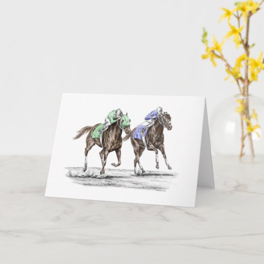 Thoroughbred-Pferdelaufen Karte (Gelbe Blume)