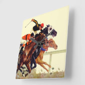 Thoroughbred Race Quadratische Wanduhr (Winkel)