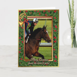 Thoroughbred Racehorse Blank Christmas Card Feiertagskarte