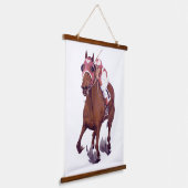 Thoroughbred Racehorse gewinnt Rennen Wandteppich Mit Holzrahmen (Gewinkelt)