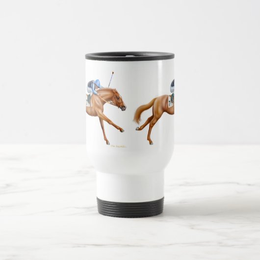 Thoroughbred-Rennen-Pferdereise-Tasse Reisebecher (Mittel)