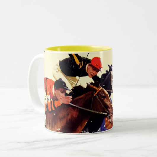 Thoroughbred-Rennen Zweifarbige Tasse (Vorderseite Links)