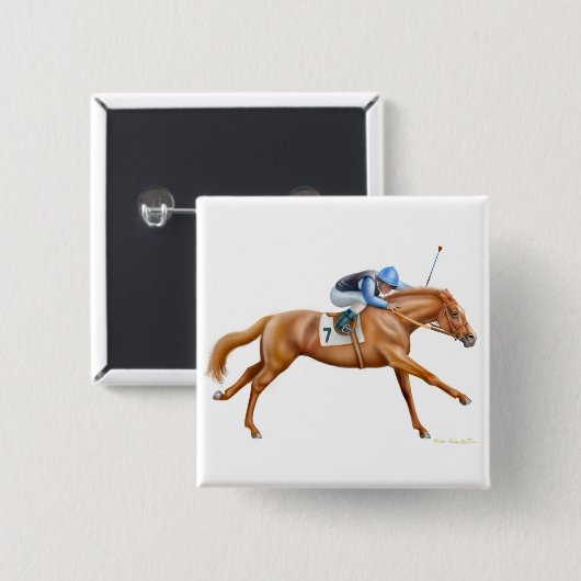 Thoroughbred-Rennpferd-Button Button (Vorne & Hinten)