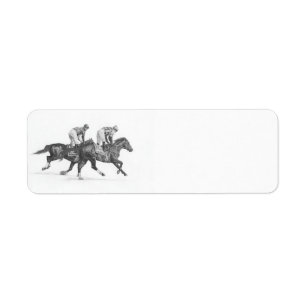 Thoroughbred-Rennpferd-Rücksendeadressen-Aufklebe