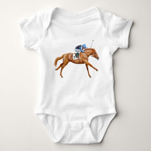 Thoroughbred-Rennpferd-Säuglings-Einteiler Baby Strampler (Vorderseite)
