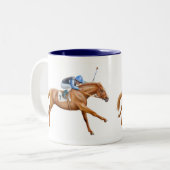 Thoroughbred-Rennpferd-Tasse Zweifarbige Tasse (Vorderseite Links)