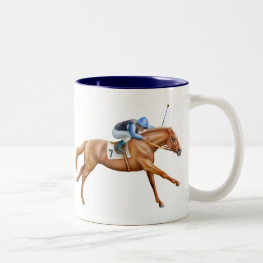 Thoroughbred-Rennpferd-Tasse Zweifarbige Tasse (Rechts)