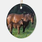Thoroughbred-Stute u. Fohlen 1 Keramikornament (Links)