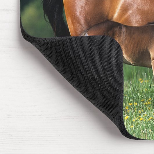 Thoroughbred-Stute u. Fohlen 1 Mousepad (Ecke)