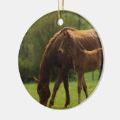 Thoroughbred-Stute u. Fohlen 2 Keramikornament (Links)