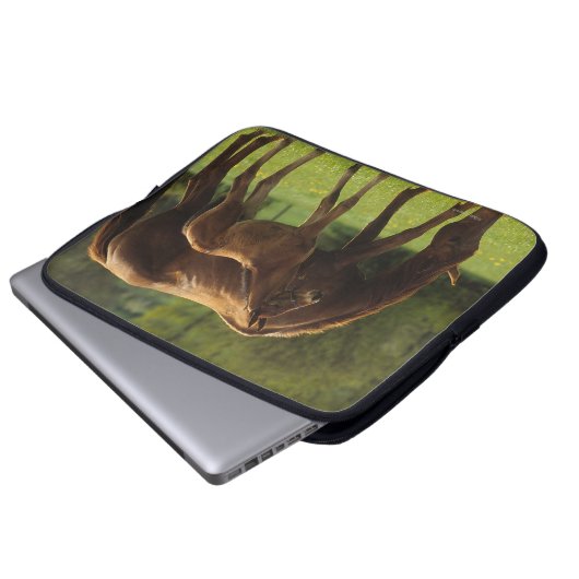 Thoroughbred-Stute u. Fohlen 2 Laptopschutzhülle (Vorne Knopf)