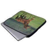 Thoroughbred-Stute u. Fohlen 3 Laptopschutzhülle (Vorne Knopf)