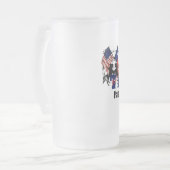 Thoroughbredtexan-Radfahrer-Glasbier-Tasse Mattglas Bierglas (Vorderseite Links)