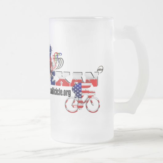 Thoroughbredtexan-Radfahrer-Glasbier-Tasse Mattglas Bierglas (Rechts)
