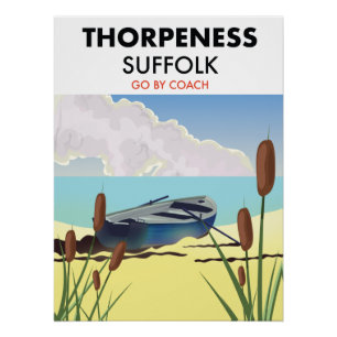 Thorpeness Suffolk Vintage-Strandposter. Poster