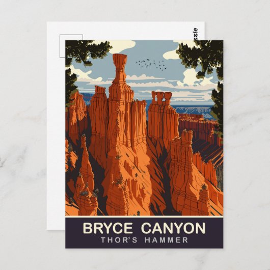 Thor's Hammer, Bryce Canyon, Utah, Reisen Postkarte (Vorne/Hinten)