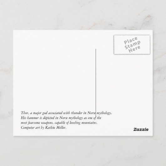 Thor's Hammer-gold Postkarte (Rückseite)